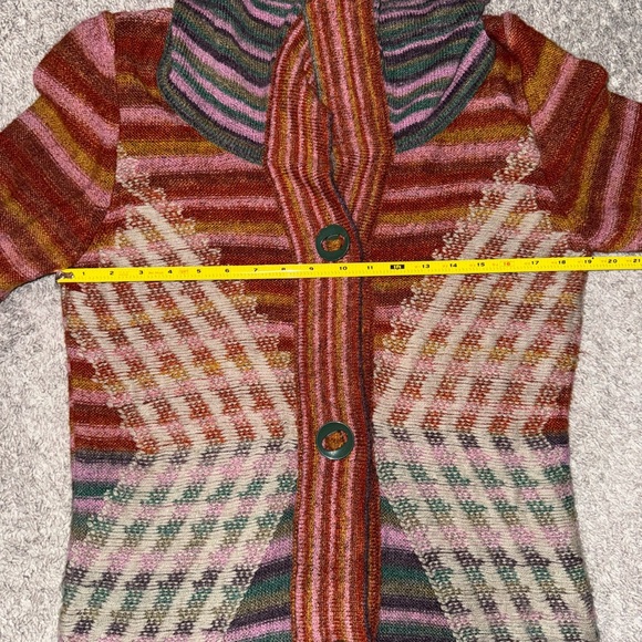 GJB New York Striped Mohair Blend Y2K Retro Boho Sweater- Medium- Made In Turkey - Picture 14 of 16